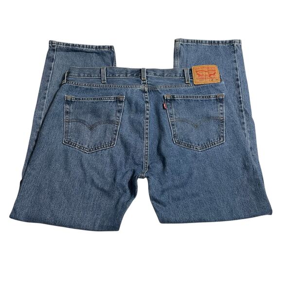Levis 505 Mens Jeans Size 38 Blue Regular Fit Straight Zip Fly Denim Inseam 28 - Picture 5 of 12